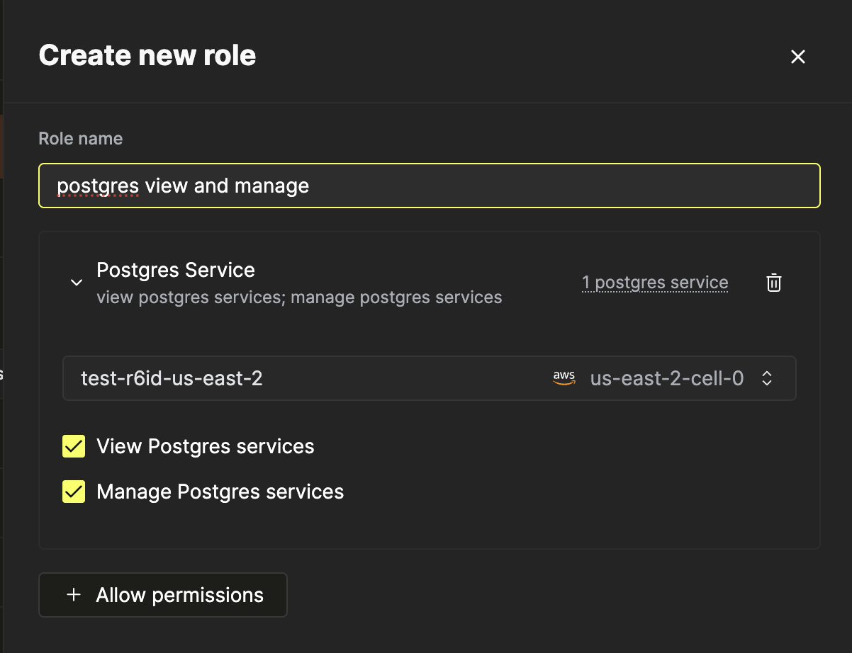 Настройка разрешений Postgres для роли